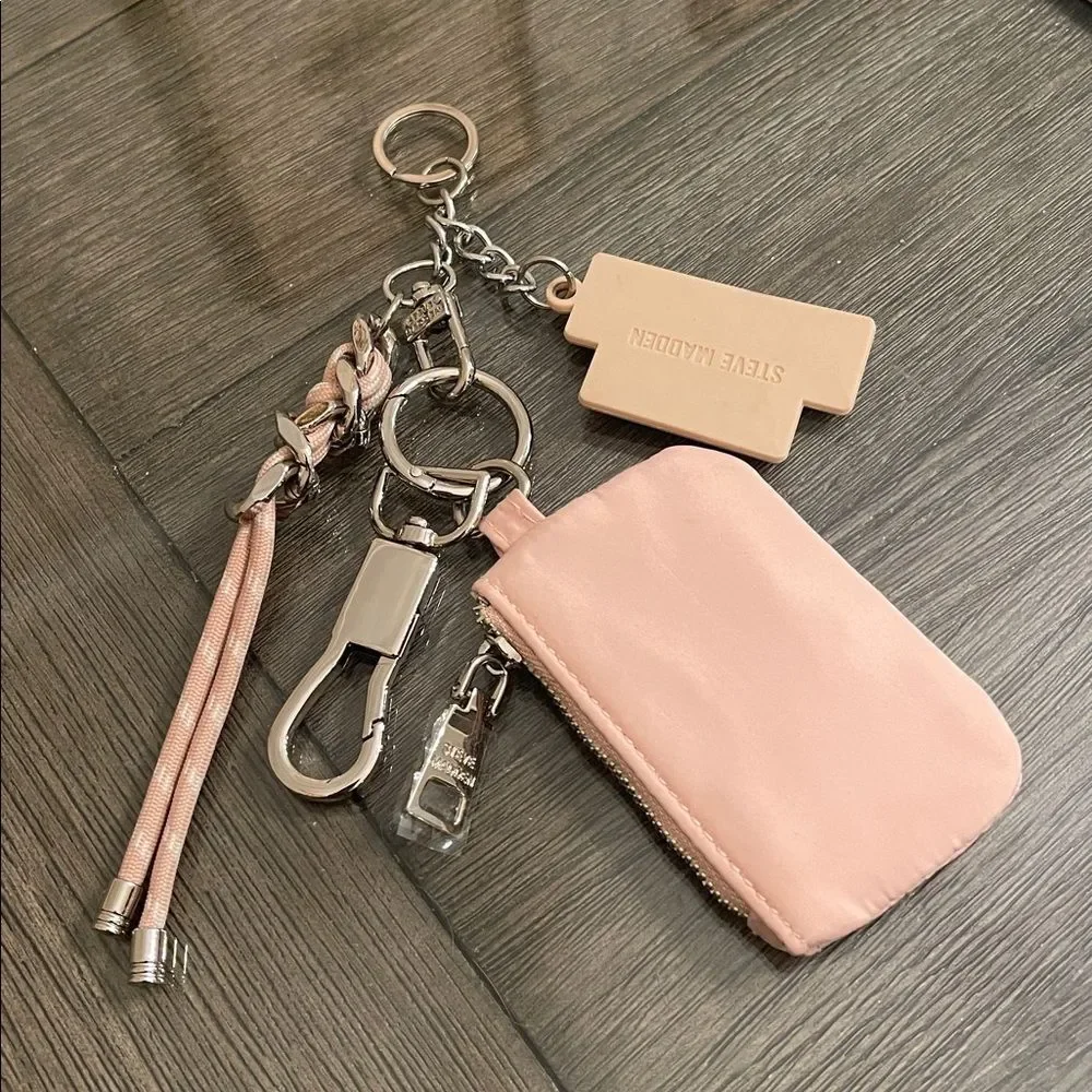 Steve Madden Blush Pink Keychain Set with Coin Purse  - Bag Charm